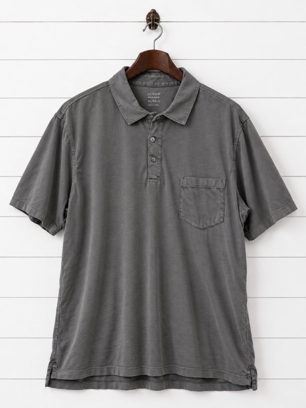 J.Crew Broken-In Men’s XL Tall Gray Pocket Polo Preppy Coastal Casual